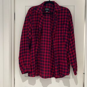 Red & Blue checkered oversized flannel shirt